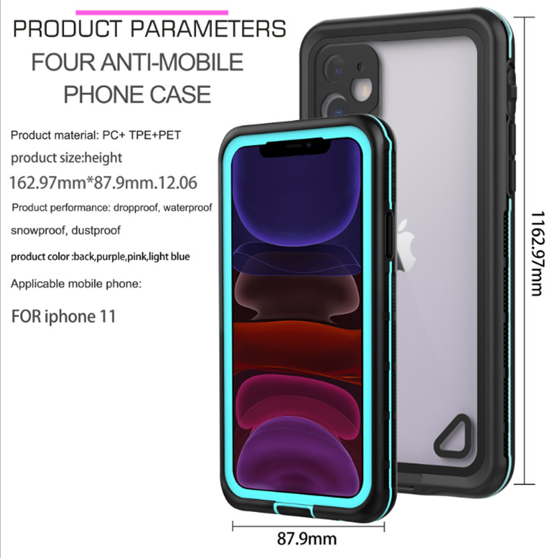 veekindel põrutuskindel iphone 11 veekindel veekindel iphone 11 juhtum iphone 11 veekindel juhtum (must), mille tagakülg on läbipaistev