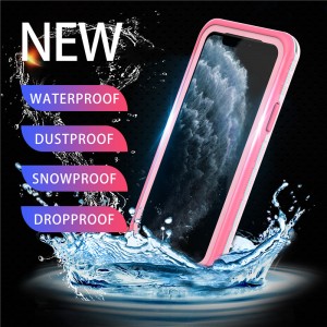 Apple iphone 11 pro waterfire 100 veekindel telefonikorpus iphone 11 pro waterfire puch (roosa), millel on tahke värvi tagakülg