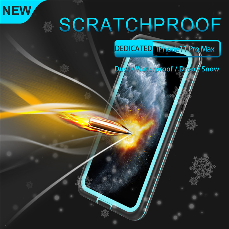 Parim veekindel iphone 11 pro max case iphone debuur case undable iphone case (sinine), millel on läbipaistev tagakülg