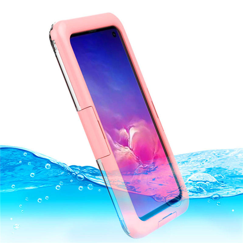 Cás nua fón uiscedhíonach saor do Samsung S10 (Pink)