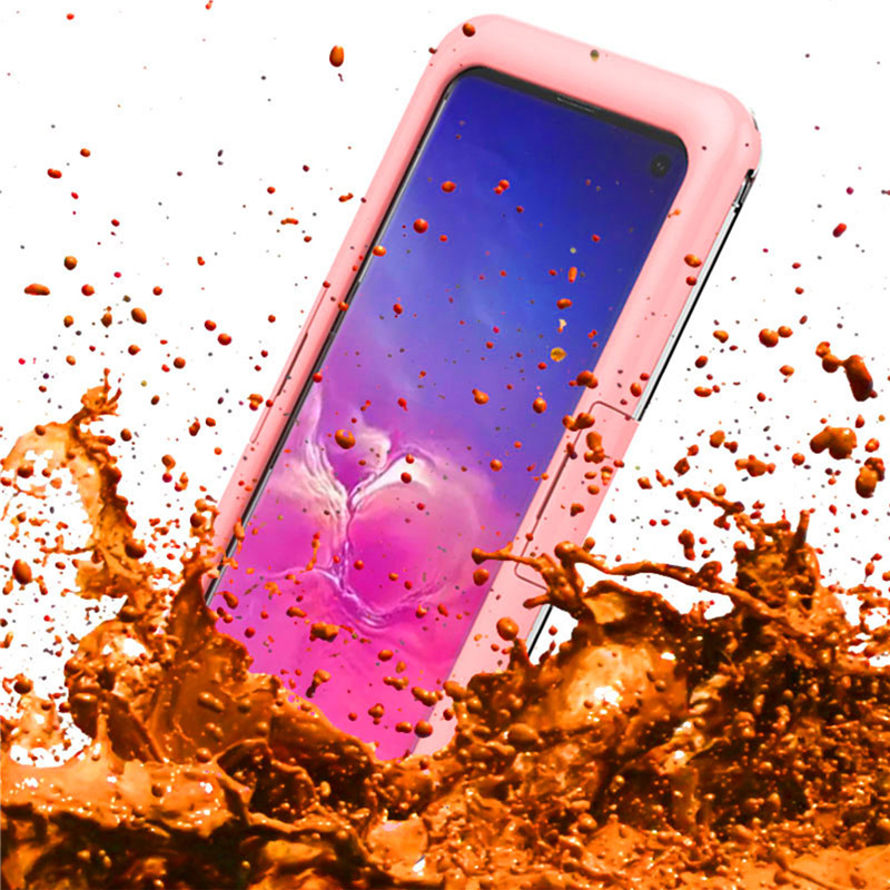 Cás nua fón uiscedhíonach saor do Samsung S10 (Pink)
